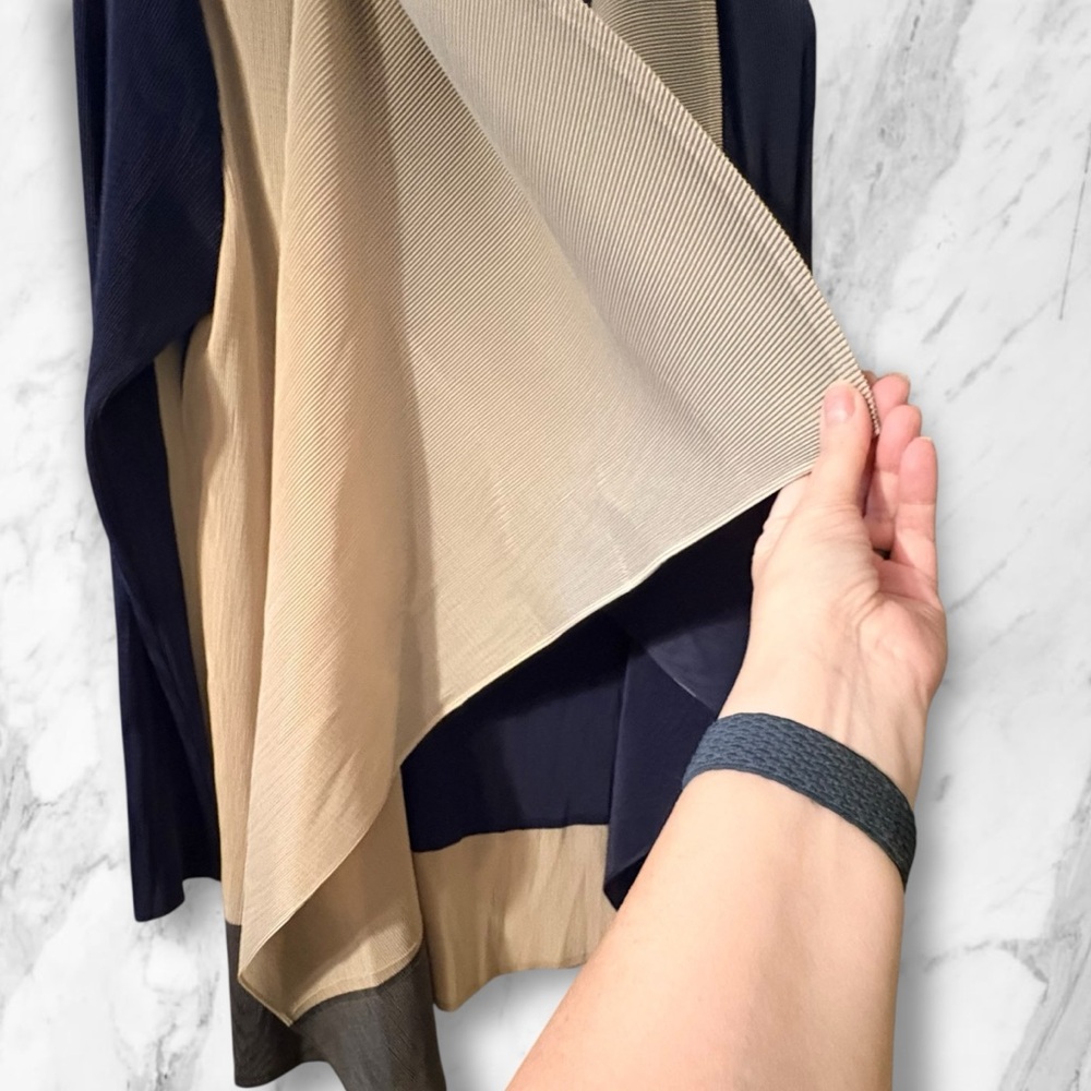 Clotheshead Women's Colorblock Jacket Blue Tan Gray One Size - Picture 5 of 7